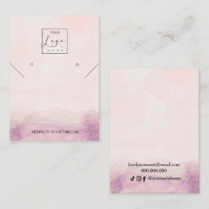 Carte De Visite Boucles d'oreilles de collier rose Peony