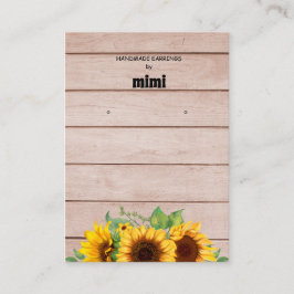 Carte De Visite Boucles d'oreilles de tournesol rustique Afficher