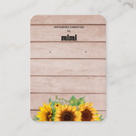 Carte De Visite Boucles d'oreilles de tournesol rustique Afficher