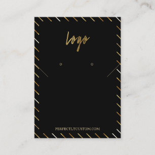 Carte De Visite Boucles d'oreilles du collier Black Gold Frame