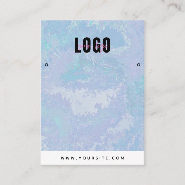 Carte De Visite Boucles d'oreilles en aquarelle bleu Tie Dye Bijou (Devant)