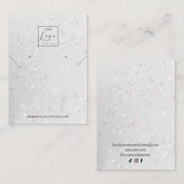 Carte De Visite Boucles d'oreilles en Parties scintillant holograp (Devant / Derrière)