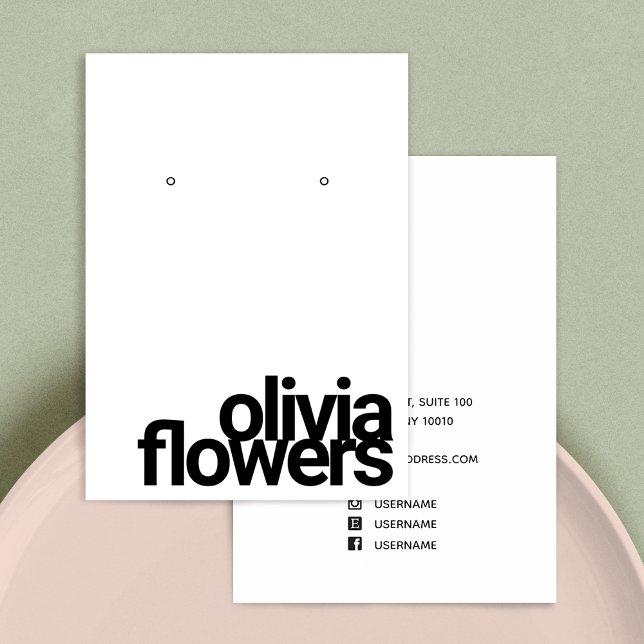 Carte De Visite Boucles d'oreilles modernes en noir et blanc (Créateur téléchargé)