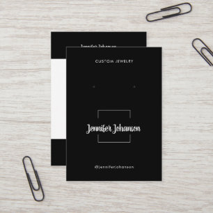 Carte De Visite Boucles d'oreilles pour porte-bijoux noir moderne 