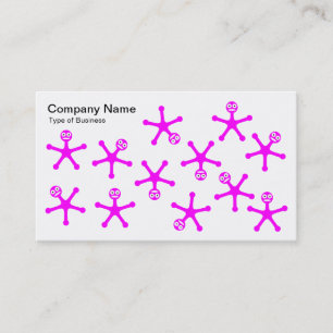 Carte De Visite Boucliers - Magenta sur blanc