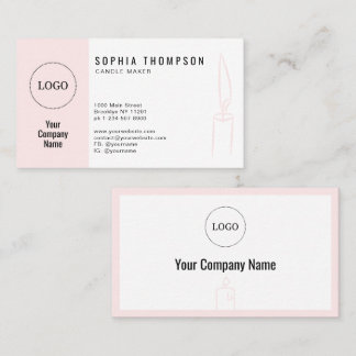 Carte De Visite Bougie De Logo Personnalisée Simple Et Moderne