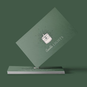 Carte De Visite Bougie de soja en cire artisanale élégante vert sa
