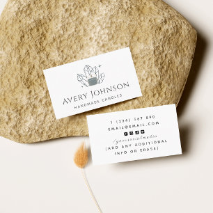 Carte De Visite Bougies artisanales Crystal Gemstone Social Media 