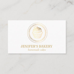 Carte De Visite Bouilloire vintage moderne en feuille d'or cupcake