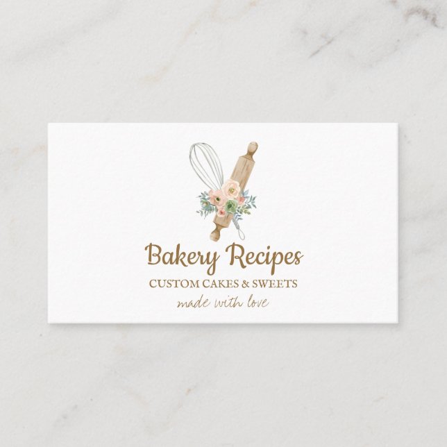 Carte De Visite Boulangerie à broches à rouleaux à Whisk Branding (Devant)