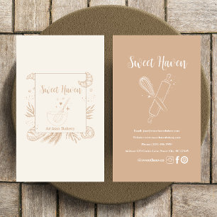 Carte De Visite Boulangerie à Cuisine minimaliste Élégante