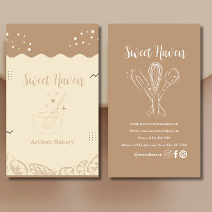 Carte De Visite Boulangerie à Cuisine minimaliste Élégante
