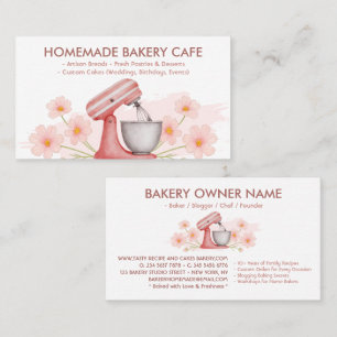 Carte De Visite Boulangerie à Cuisines et boulangerie à fleurs ros