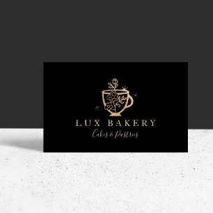 Carte De Visite Boulangerie à étincelles en or luxueuse Bowl à mél