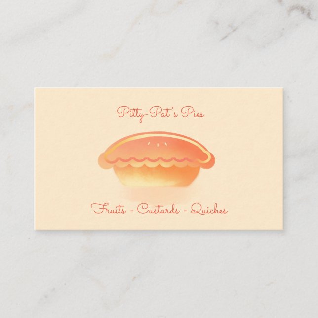Carte De Visite Boulangerie à tarte aquarelle (Devant)