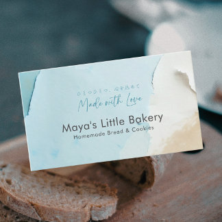 Carte De Visite Boulangerie Abstraite Océan Bleu