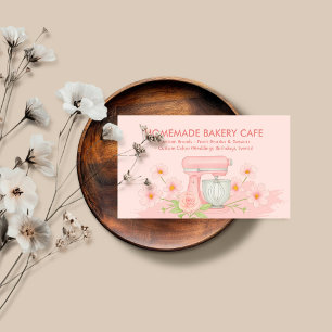Carte De Visite Boulangerie Aquarelle rose pâle double couleur