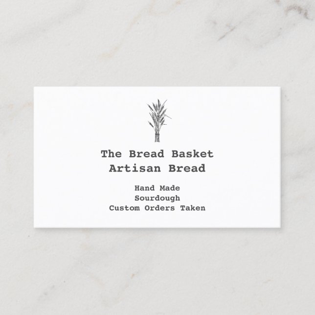 Carte De Visite Boulangerie Artistique Rustique | Forfait de blé (Devant)