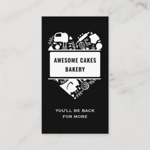 Carte De Visite Boulangerie Boulangère Noir Blanc Gâteaux Biscuits