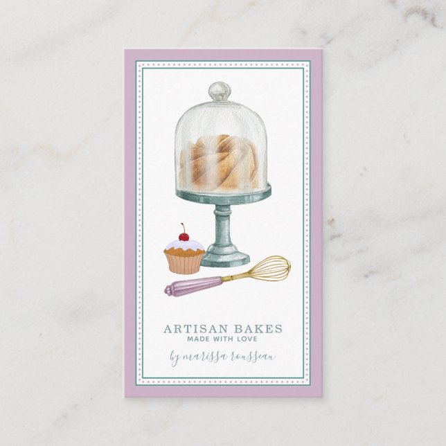 Carte De Visite boulangerie boulangerie pâtisserie Chef Aquarelle  (Devant)