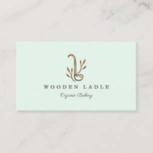 Carte De Visite Boulangerie Business Lame en bois & Logo Floral Bu