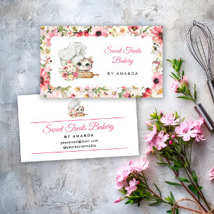 Carte De Visite Boulangerie Chef Kitten Rose