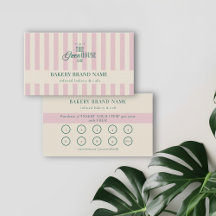 Boulangerie Coastal Pink Stripes Logo Loyalty Punc