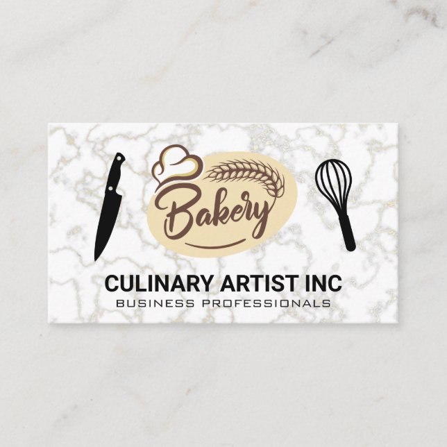 Carte De Visite Boulangerie | Couteau | Logo Whisk (Devant)