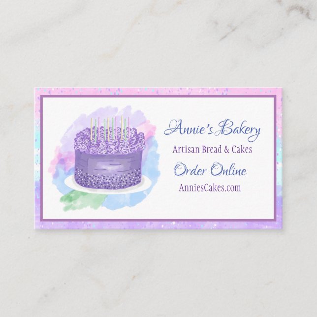 Carte De Visite Boulangerie | Cuisine au gâteau d'anniversaire (Devant)