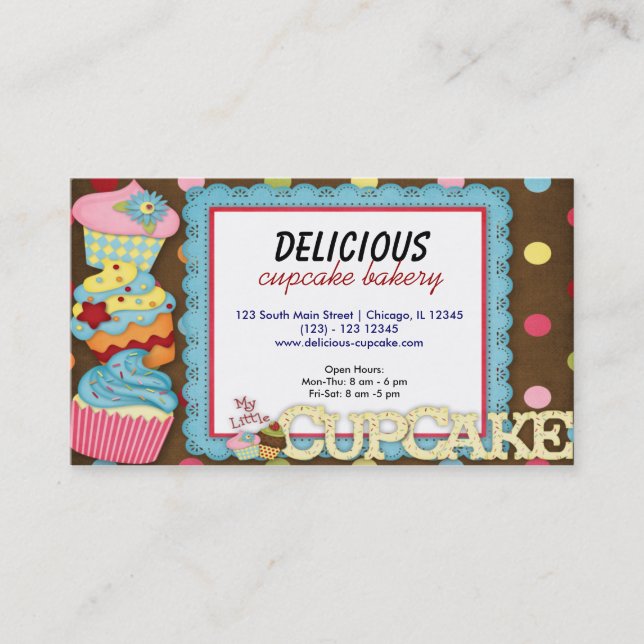 Carte De Visite Boulangerie Cupcake (Devant)