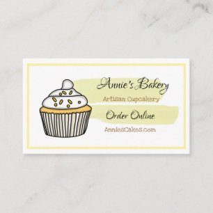 Carte De Visite Boulangerie Cupcake à la vanille jaune