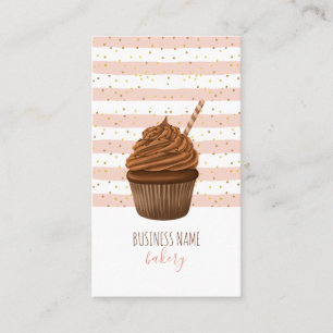 Carte De Visite Boulangerie Cupcake Baker Pâtisserie Chef Pink Str