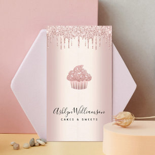 Carte De Visite Boulangerie Cupcake Pâtisserie Chef Rose Gold Part