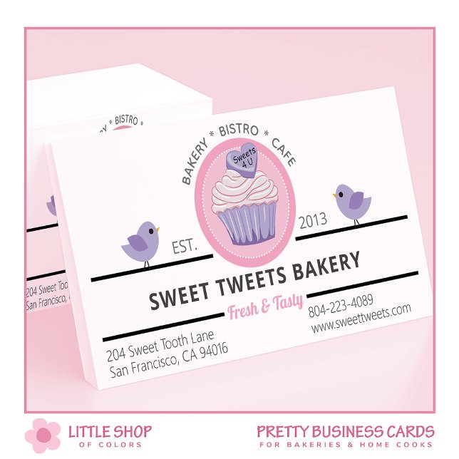 Carte De Visite Boulangerie Cupcake Rose (Créateur téléchargé)