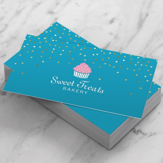 Carte De Visite Boulangerie Cupcake Sweet Traitements Confetti Tur (Créateur téléchargé)