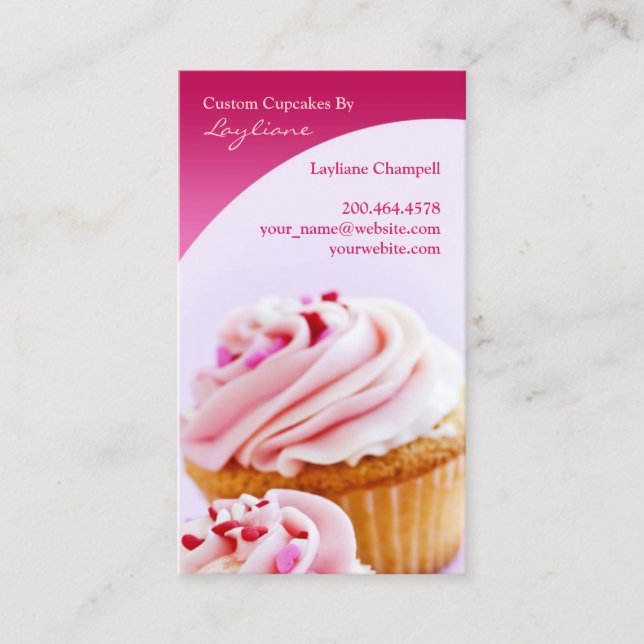 Carte de visite boulangerie Cupcakes (Devant)