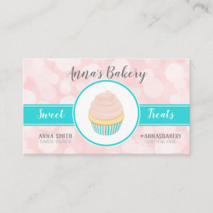 Carte De Visite Boulangerie Cute Rose Cupcake