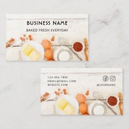 Carte De Visite Boulangerie d'aquarelle blanche moderne et fine