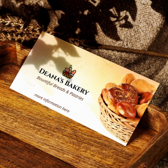 Carte De Visite Boulangerie de boulangerie | Panier à pain chaud (Créateur téléchargé)