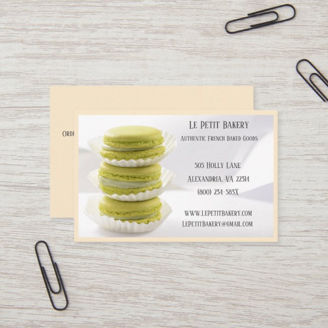 Carte De Visite Boulangerie de champagne Baker Pâtisserie Chef Gre (Devant/Arrière en situation)