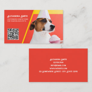 Carte De Visite Boulangerie de chien personnalisée QR