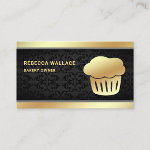Carte De Visite Boulangerie de cupcake maison à huile de Damas noi
