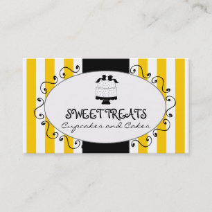 Carte De Visite Boulangerie de gâteau de petit gâteau de rayures