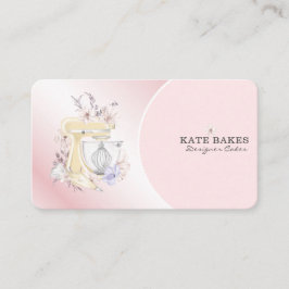 Carte De Visite Boulangerie de mélange de gâteau Floral Blush Cart
