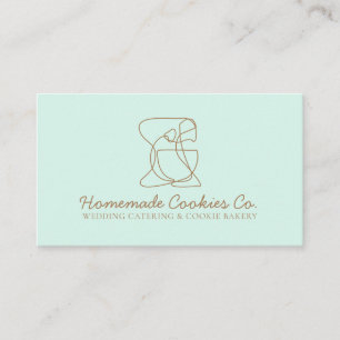 Carte De Visite Boulangerie de nourriture maison Beige Blush verte