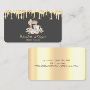 Carte De Visite Boulangerie de Parties scintillant d'or Mixer Fleu