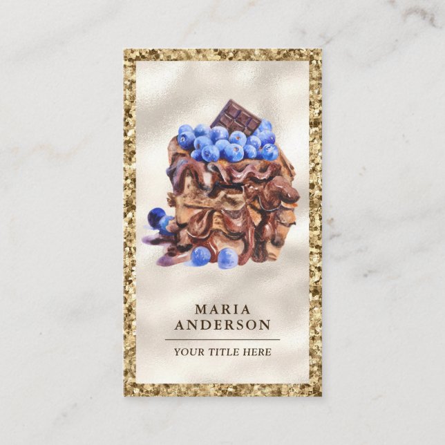 Carte De Visite Boulangerie de pâtisserie au gâteau au bleuet au c (Devant)