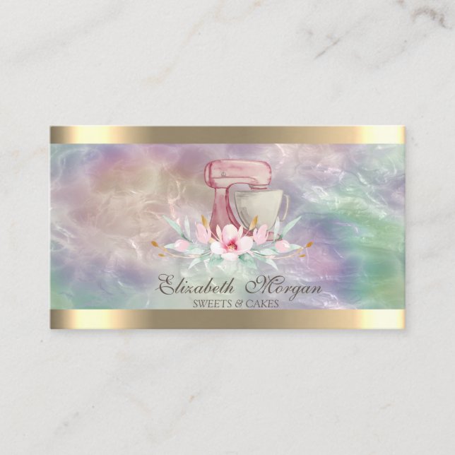 Carte De Visite Boulangerie de perles holographique Mixer Flower G (Devant)