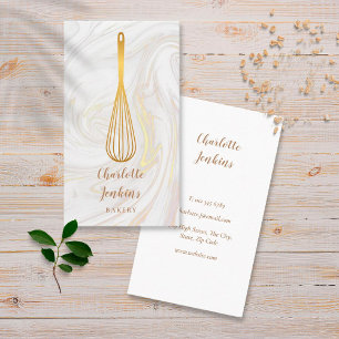 Carte De Visite Boulangerie de Whisk d'or Pâtisserie Fils de marbr