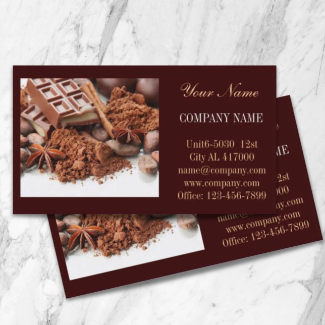 Carte De Visite boulangerie dessert sucreries chocolat confiserie (bakery dessert sweets candy shop chocolate business card)